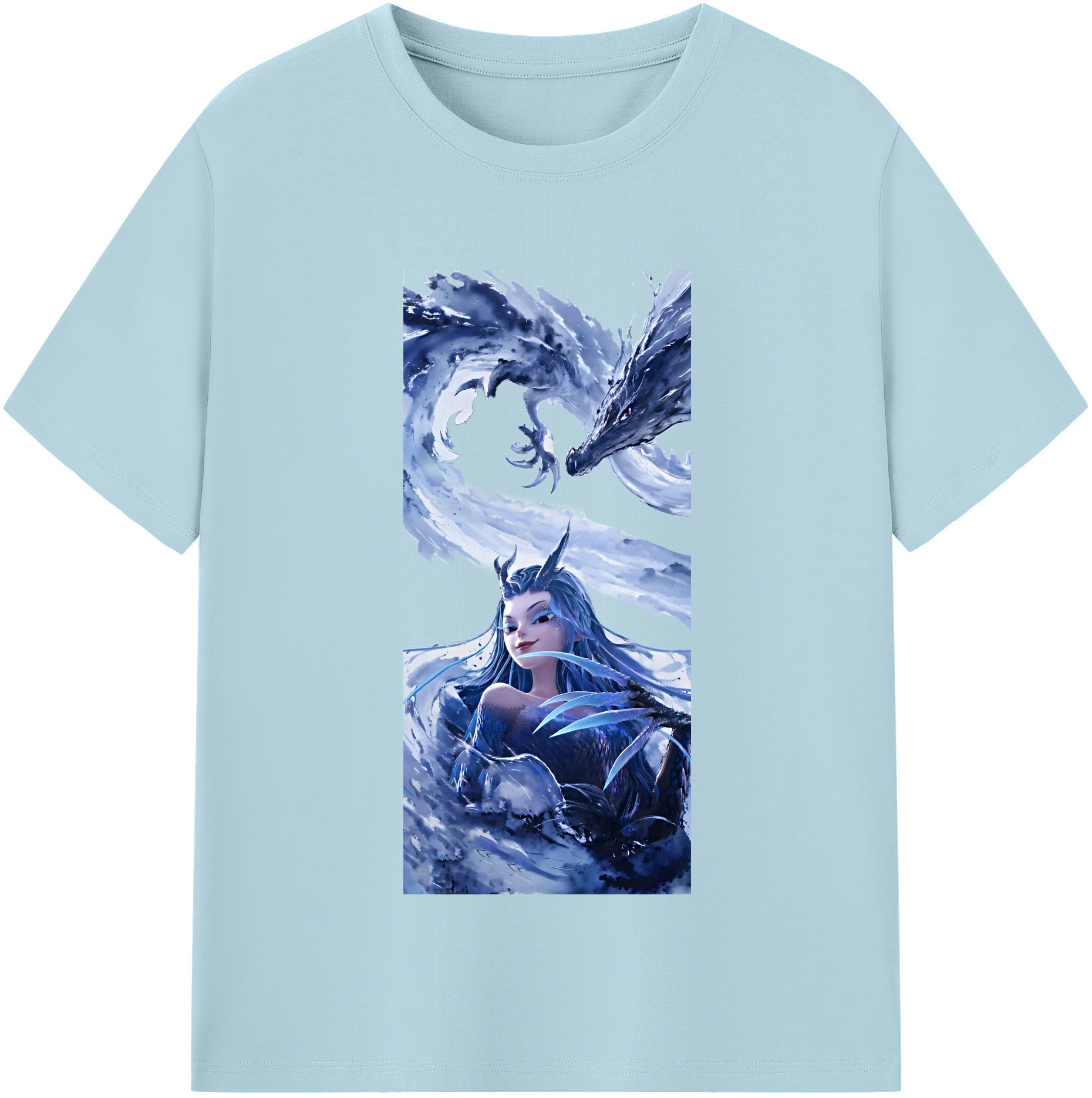 （画像用） Ne Zha 2 ナタ 魔童の大暴れ 綿100％半袖Tシャツ（フロントプリント）